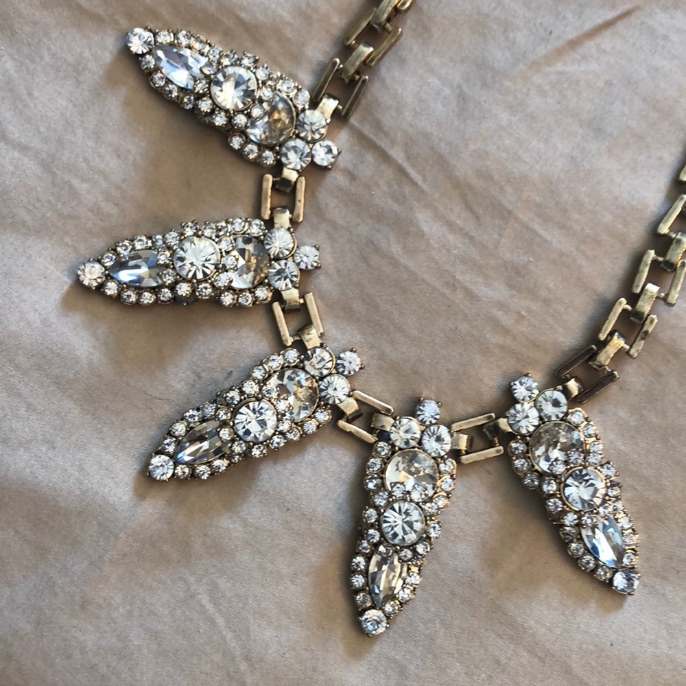 Gold Steel Crystal Necklace